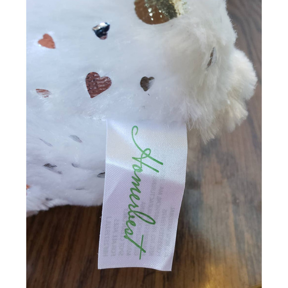 White With Silver Hearts 11 Inch Love Heart Plush Teddy Bear New With Tags - Picture 11 of 11
